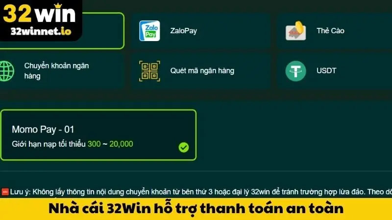 Trang chủ Nhà cái 32WIN hỗ trợ thanh toán an toàn trong mọi thời điểm